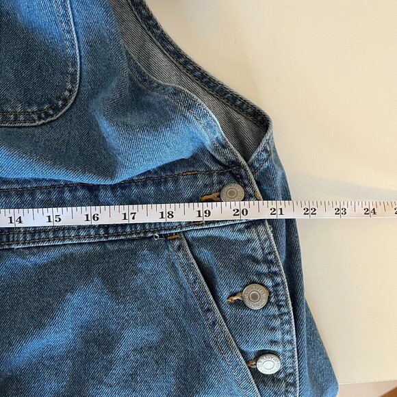 Share Old Navy XL Denim Overall Romper Shorts Y2K 90s Bib Carpenter 100% Cotton - Picture 10 of 11